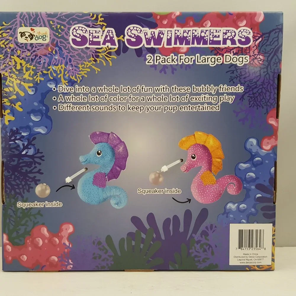 Sea Swimmers 2 Pack Squeaker Toys For Large Dogs by Think Dog
